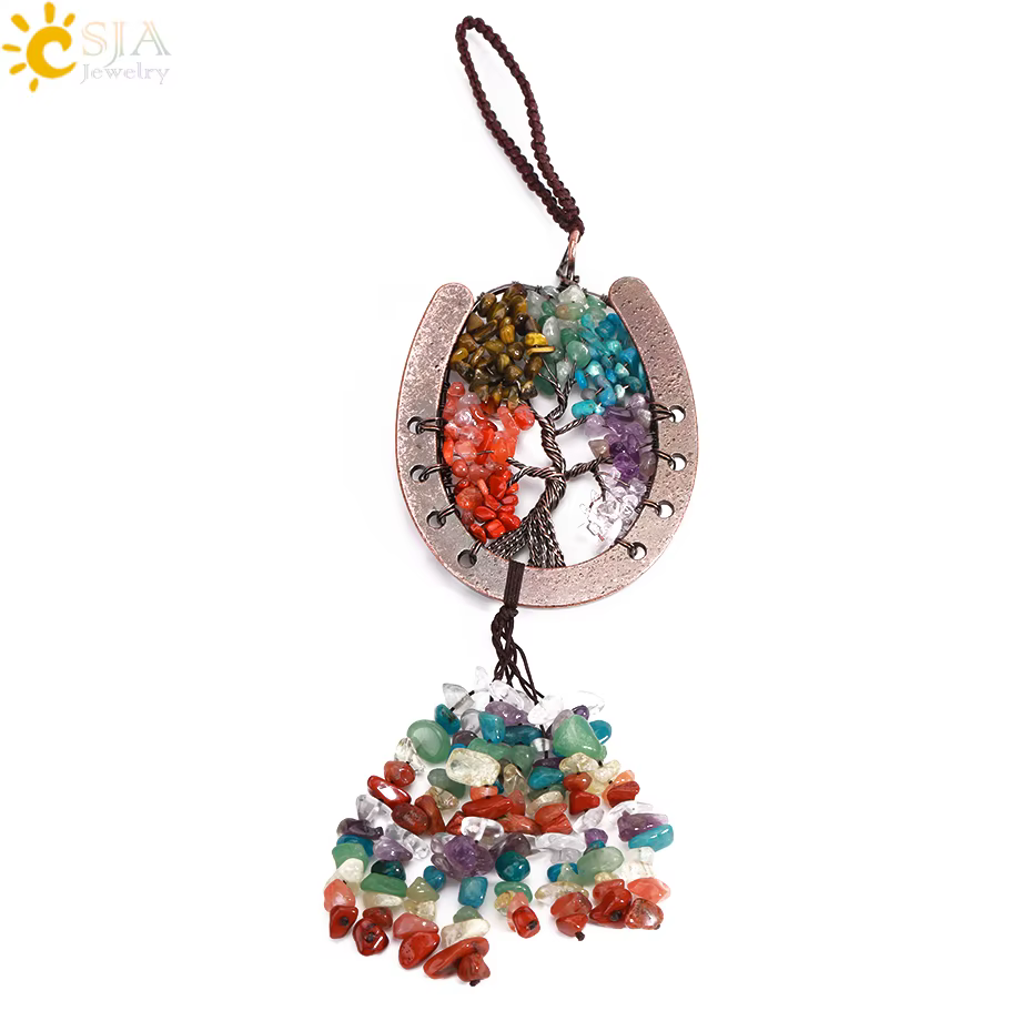 Pendentif arbre de vie Reiki pour rétroviseur de voiture, décoration de la maison, ornement Fengshui