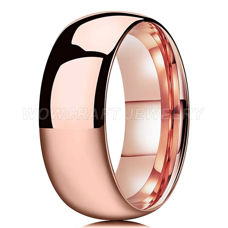 Bague de fiançailles en tungstène pour hommes et femmes, anneau de Couple en or Rose, 2/4/6/8mm, pol