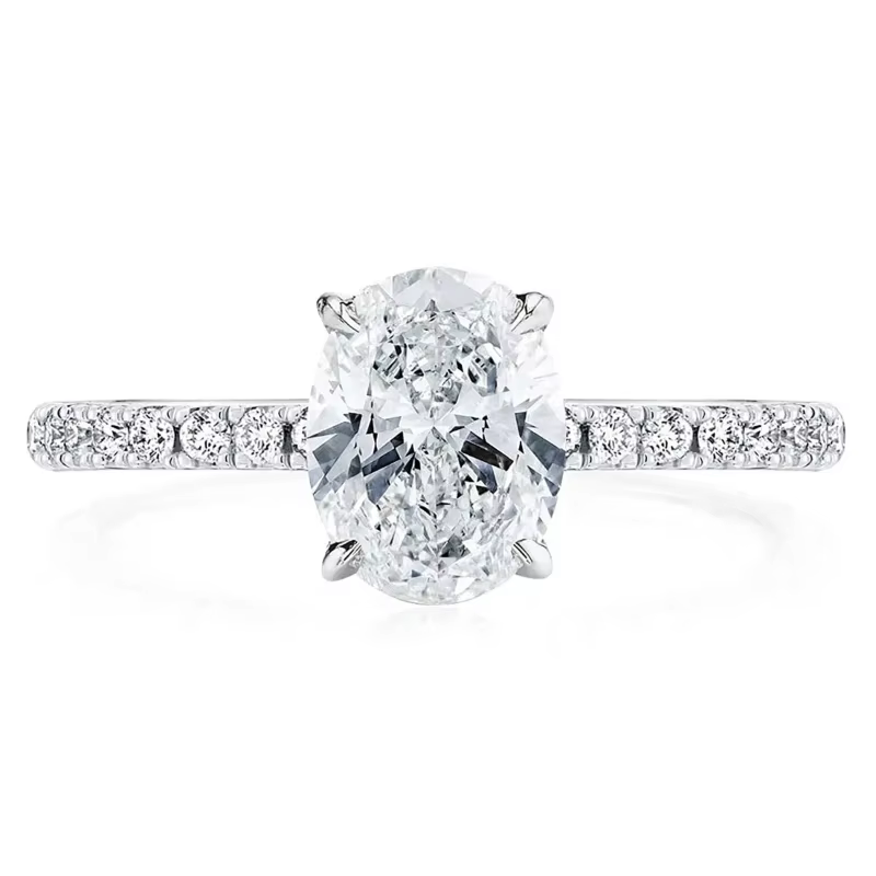 DWJ – bague ovale en diamant Moissanite pour femmes, 1ct, en argent Sterling 925, pour fête d'annive