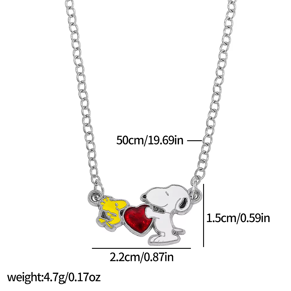 Collier pendentif goutte d'huile en zircon Snoopy de dessin animé, article tendance, accessoires de