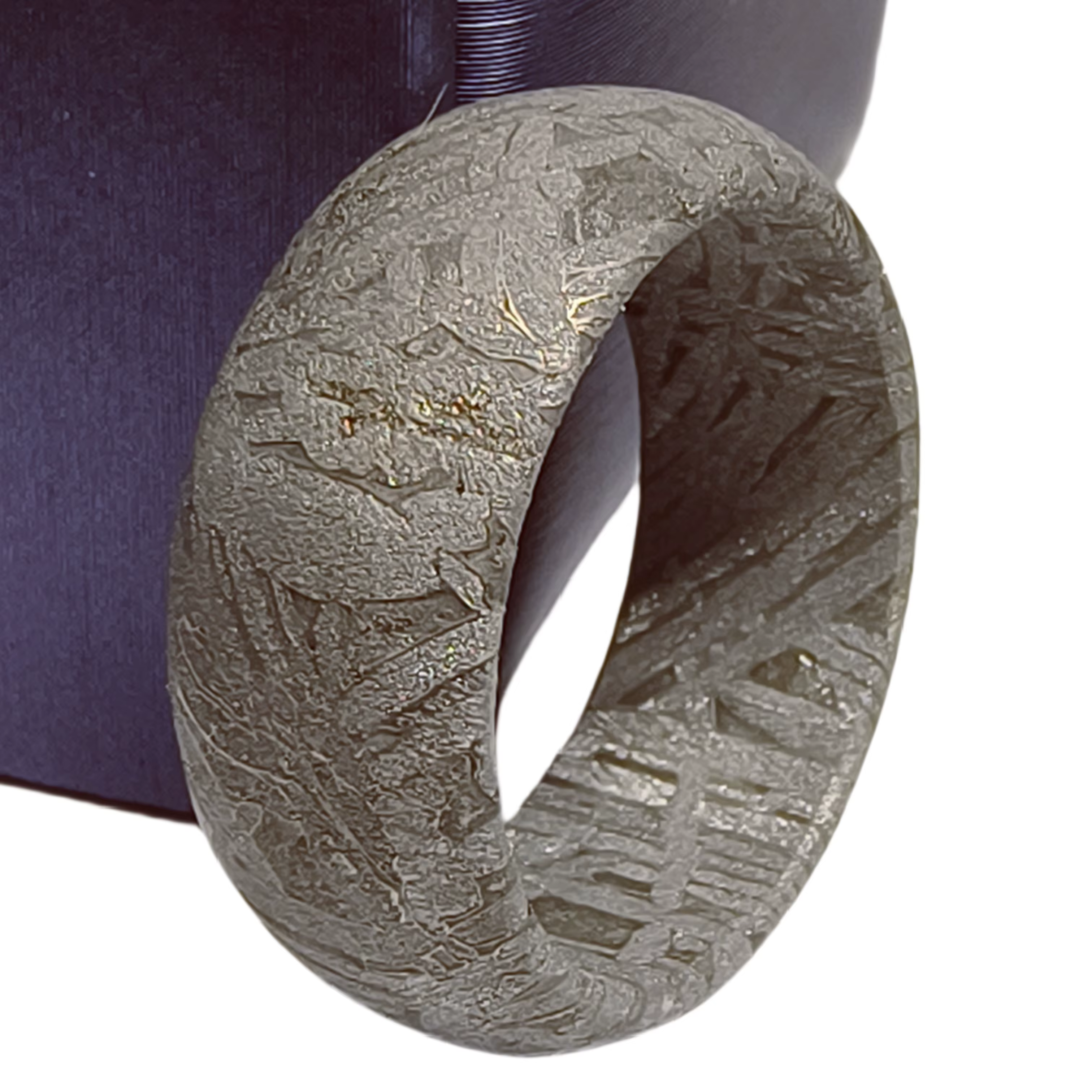 Bague pour les Amateurs de Météorites Muonionalusta, Pendentif en Météorite de Fer Naturel, Bague de