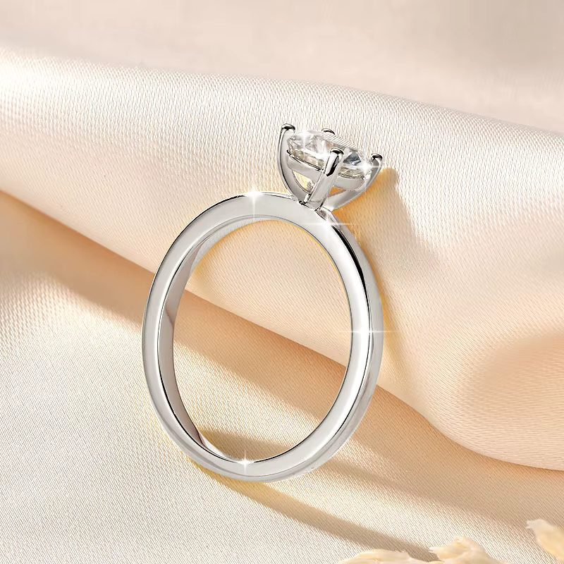 IOGOU – bague solitaire en diamant Moissanite 1.0CT 6.5MM D, en or 14K, classique, pour mariage, fia