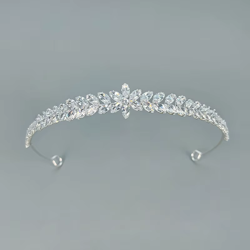 Bandeau de mariée pour mariage, accessoires de bijoux de cheveux, diadèmes de mariée en zircone cubi