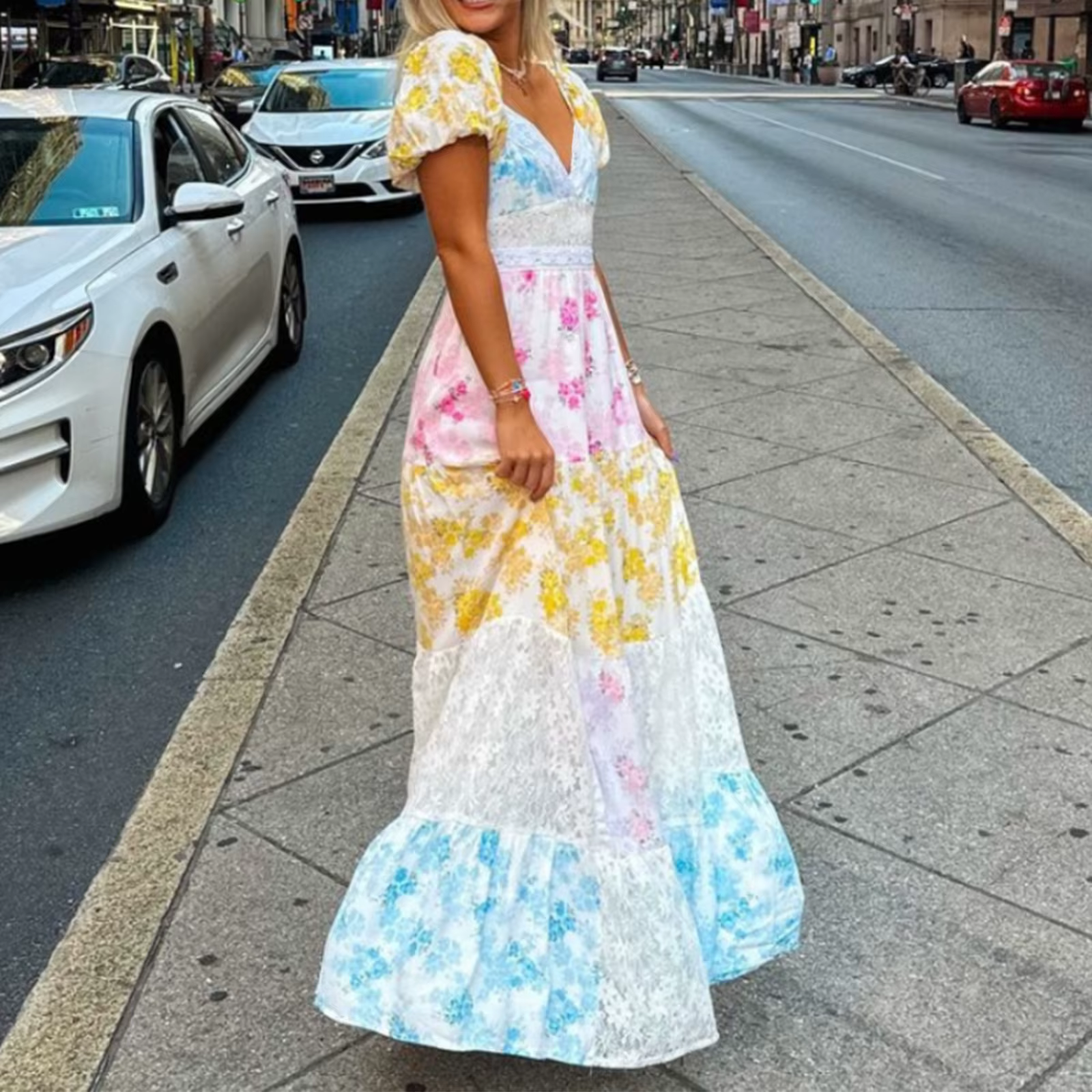 Robe africaine longue en dentelle pour femmes, Sexy, Maxi, Slim, dos nu, élégante, mode imprimée, vê