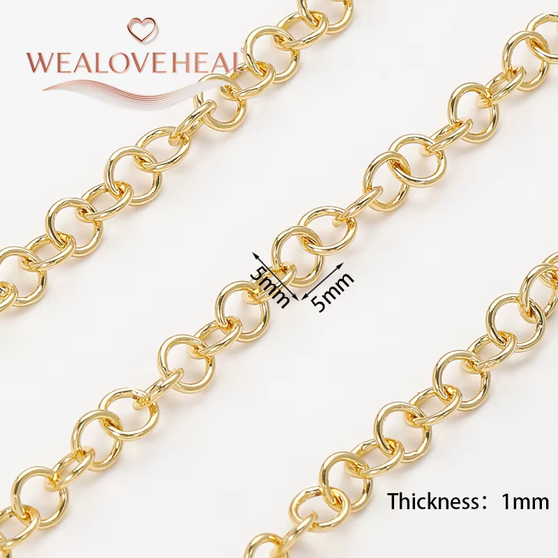 Chaînes en laiton plaqué or 18 carats, accessoires de fabrication de bijoux à bricoler soi-même, pou