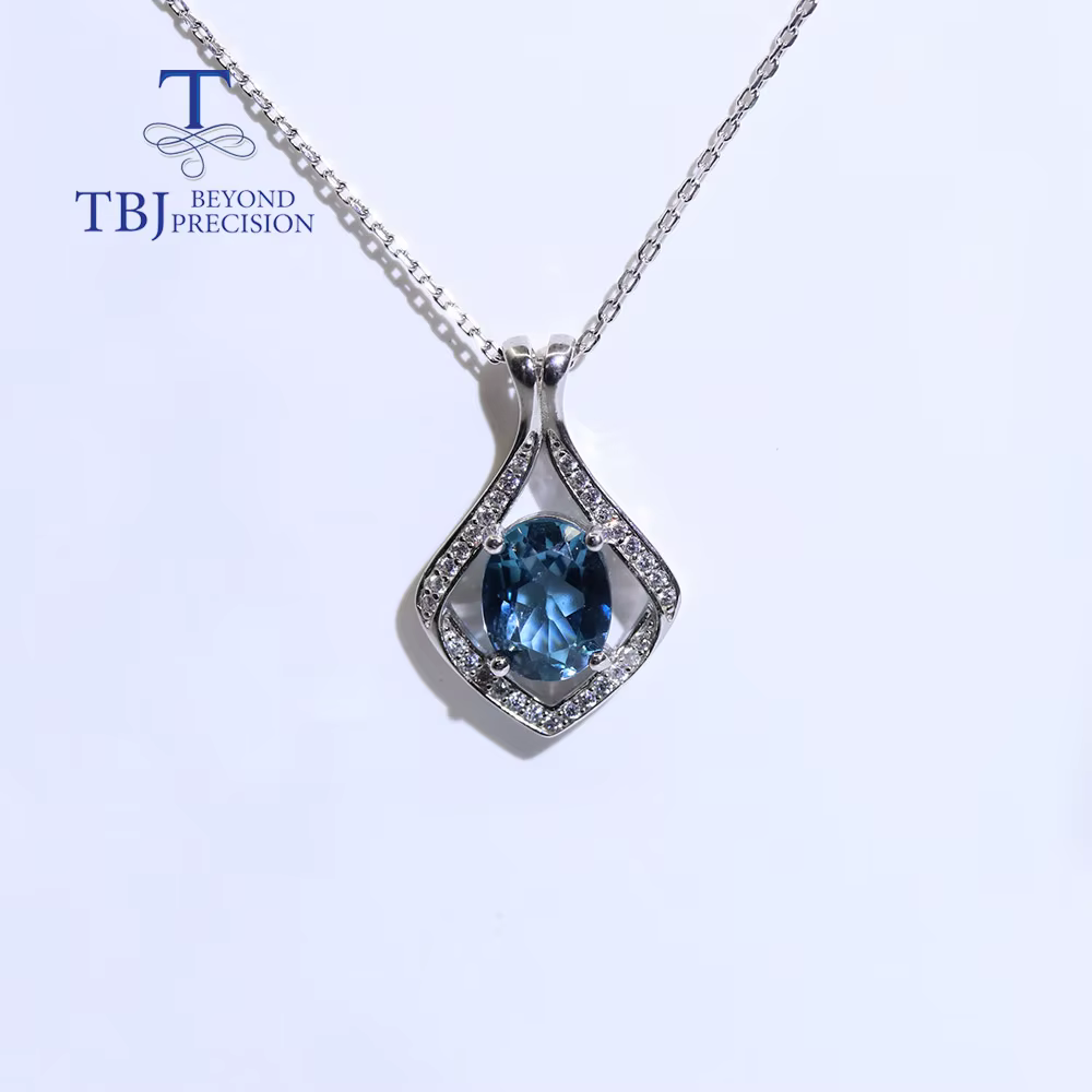 Collier de pierres précieuses en argent 925 pour femme, zambie naturelle, Iolite émeraude, topaze bl