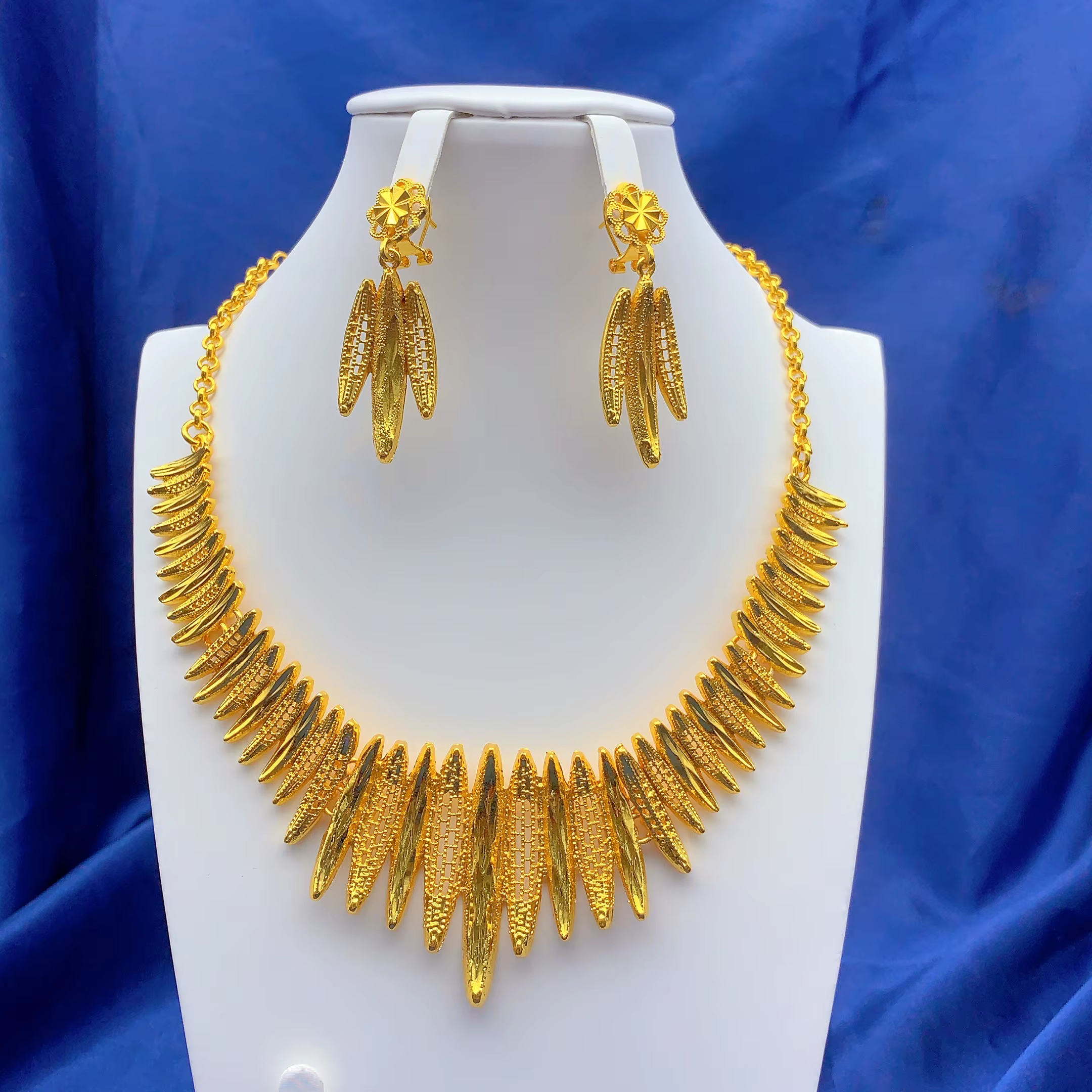 ANIID Dubai 24K couleur or ensembles de bijoux de mariage collier africain boucles d'oreilles pour l