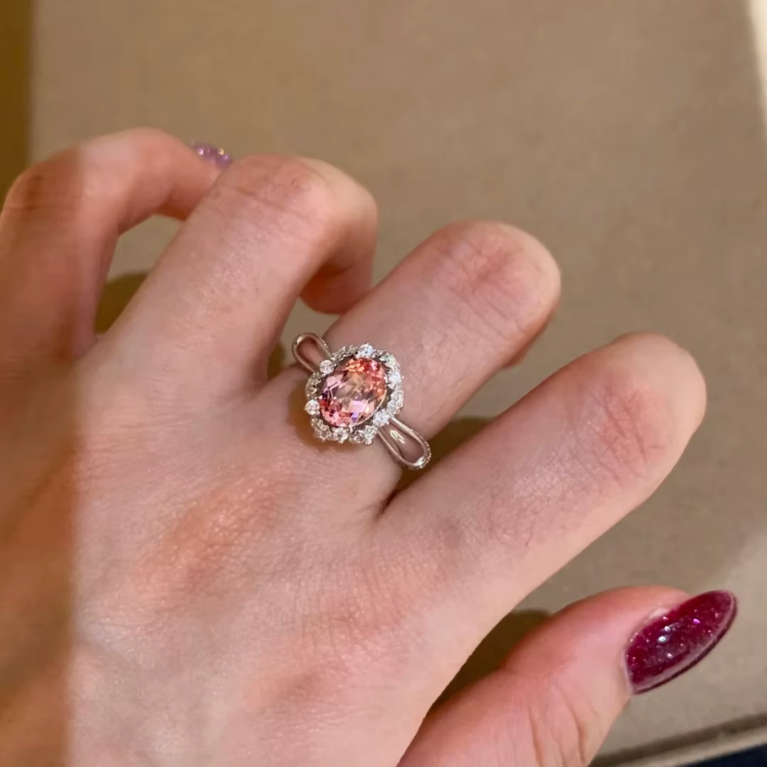 Bague en argent sterling avec diamant rose à franges pour filles, bijoux simples et élégants, adapté