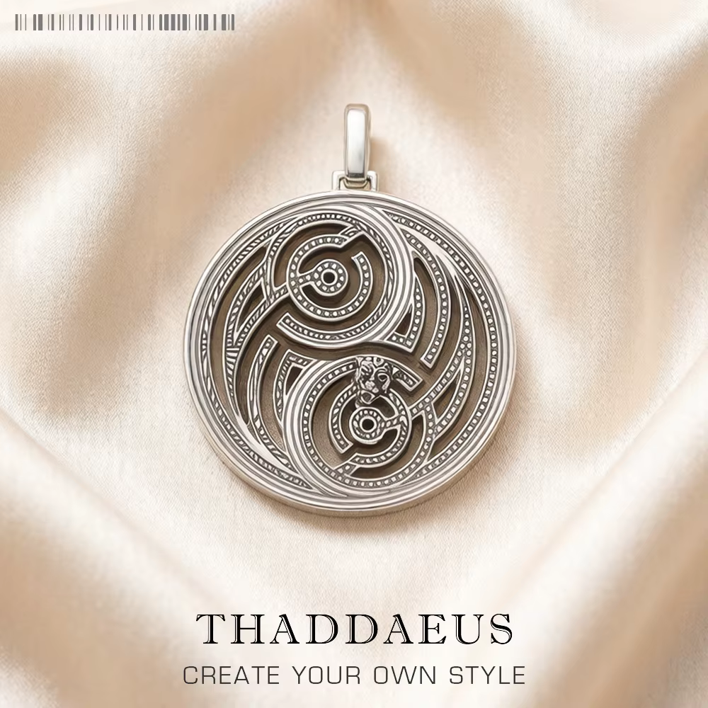 Pendentif rond Panther Maze, bijoux fins, accessoires, en argent Sterling 925, cadeau Vintage pour f