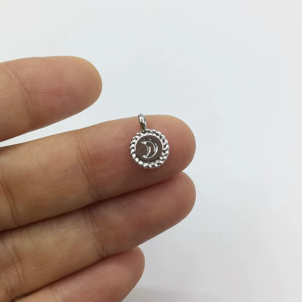 Eruifa 20 pièces 8mm belle lune impression pièce en alliage de Zinc collier, boucle d'oreille Bracel