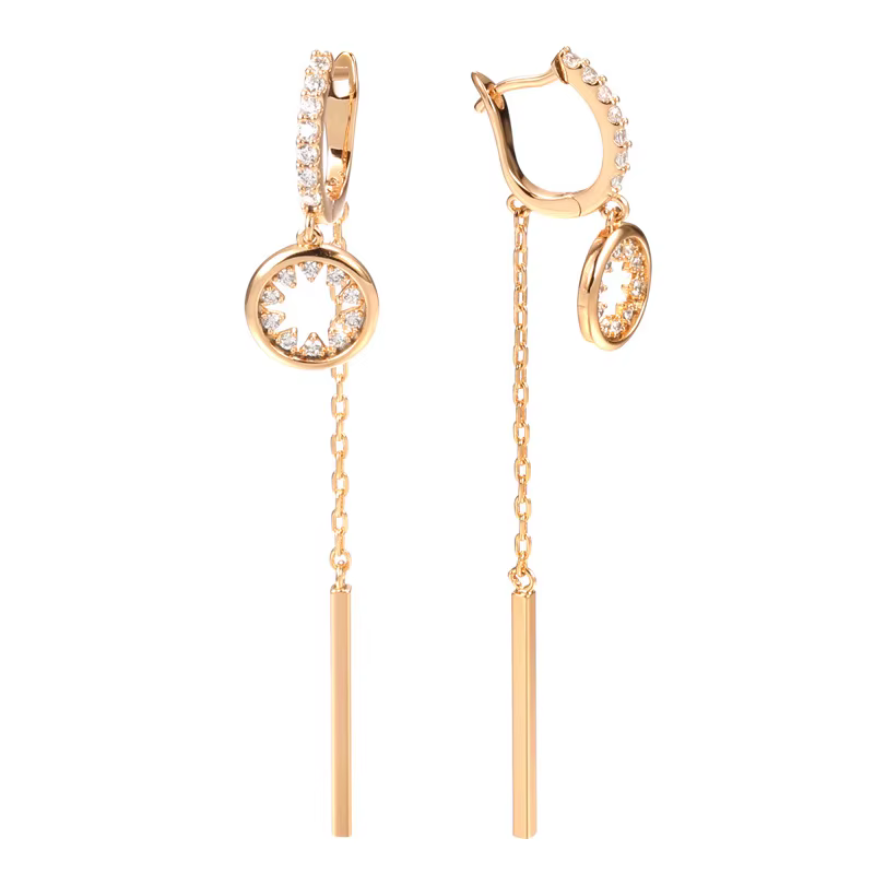 Boucles d'oreilles en or rose 14 carats pour femmes, bijoux d'oreille fins, or jaune 14 carats
