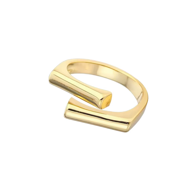 Bague géométrique double couche couleur argent pour femme, bijou fantaisie simple et élégant, ouvert