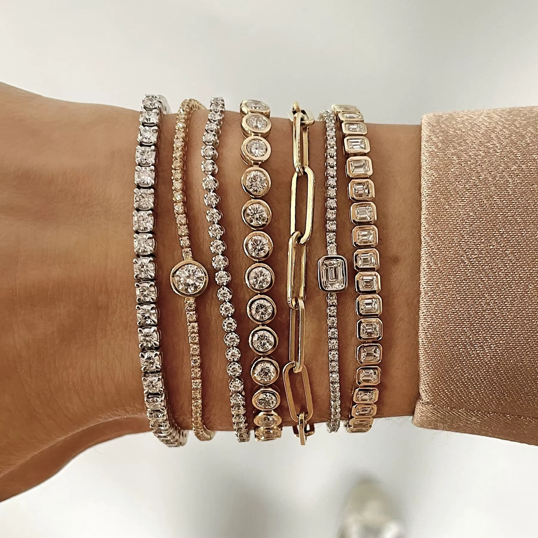 Bracelet en zircone cubique 5A CZ, lunette géométrique de différentes formes, chaîne de Tennis, bijo