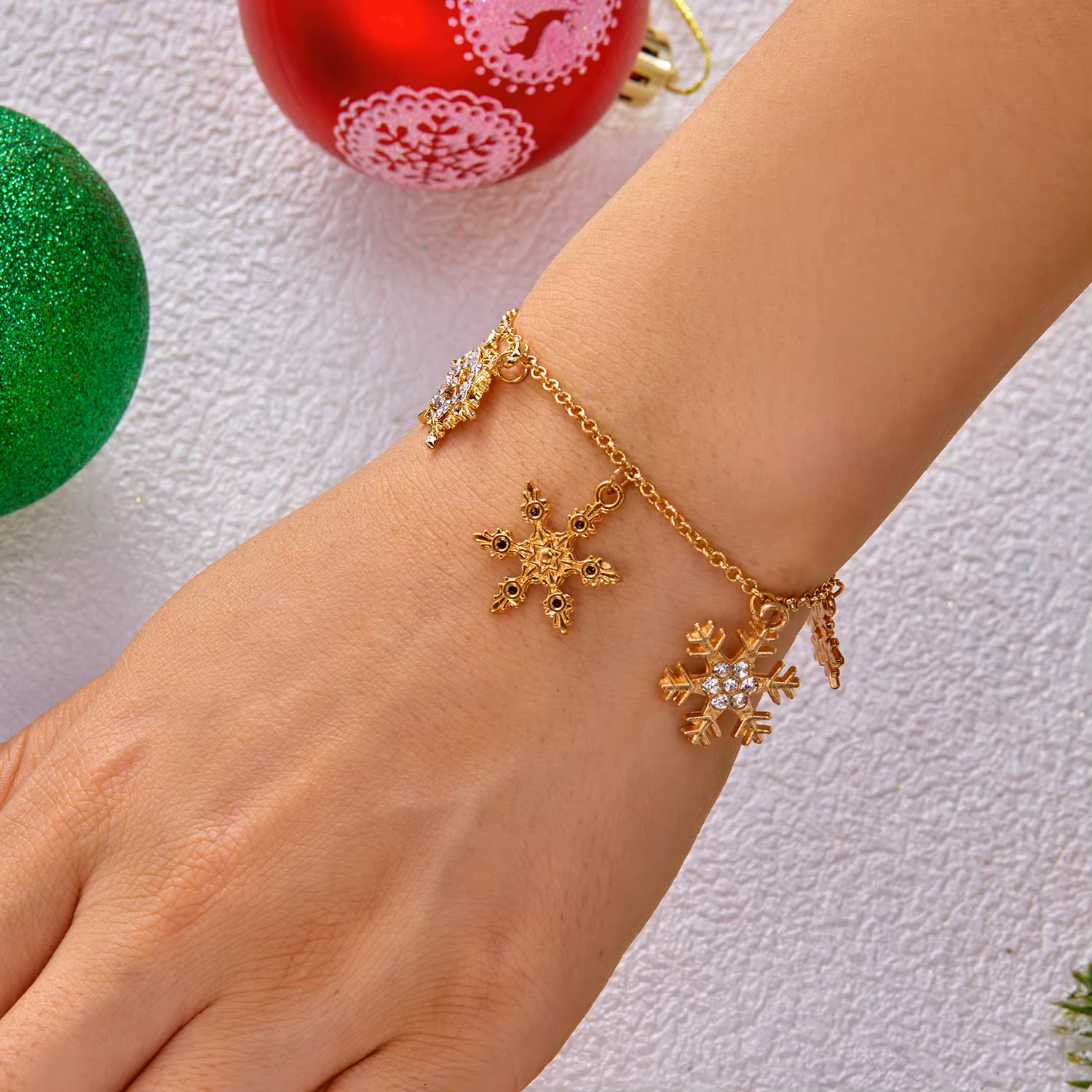 Bracelet pendentif en résine de cristal et métal pour femmes, thème de noël, à la mode, strass brill