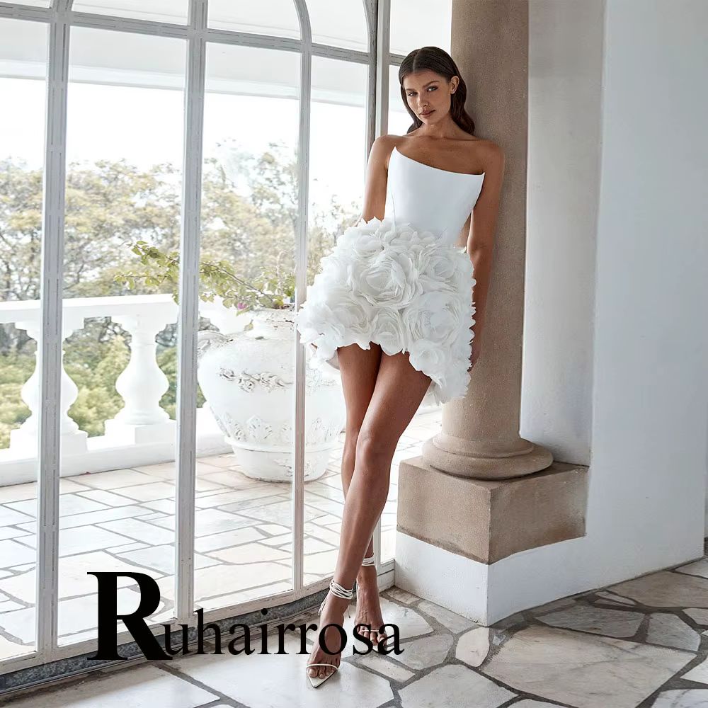 Ruhair robes De mariée à la mode pour mariée encolure dégagée sans manches Satin à lacets froncé rob