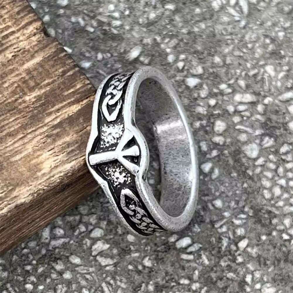 Bague Viking Nordic Myenson Runic Runes, Vintage, Rock, Unisexe, Punk, Bijoux, Cadeau, 1Pc