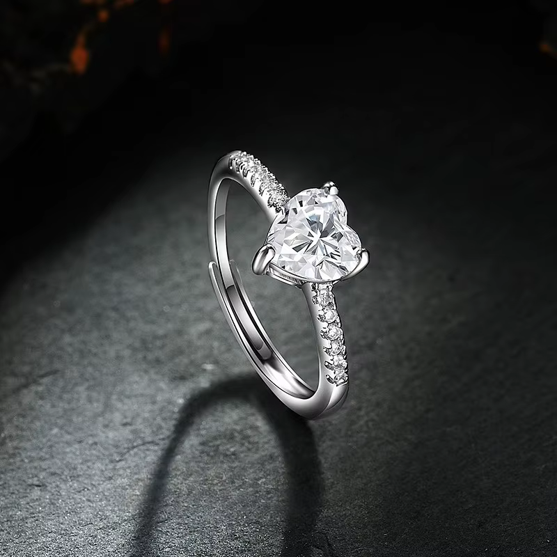 Bague en forme de cœur en argent Sterling 925 pour femmes, bijoux de mariage, breloque de fiançaille