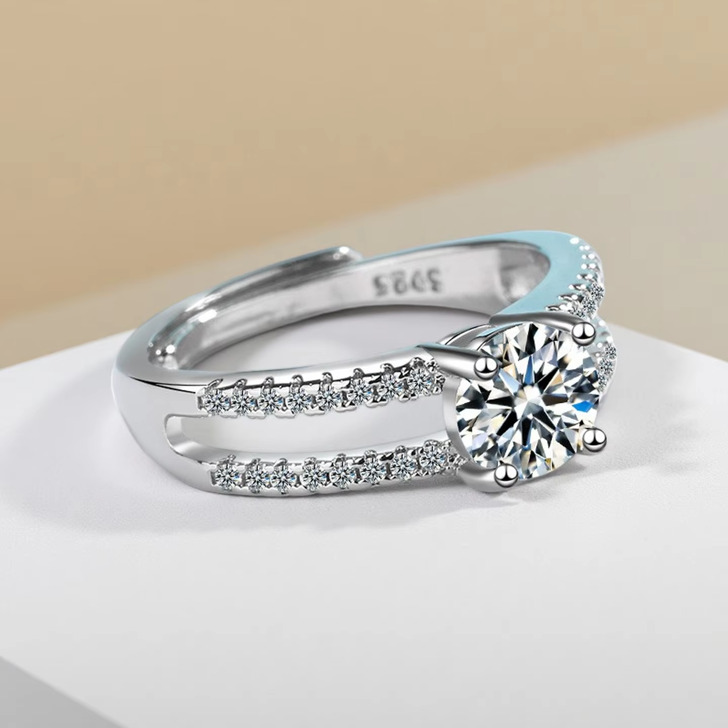 Bagues de fiançailles réglables en argent Sterling 925 pour femmes, bijoux élégants, accessoires pou