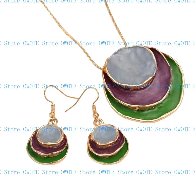 A52E Collier pendentif à fleurs à mode boucles d'oreilles définissent une texture en alliage présent