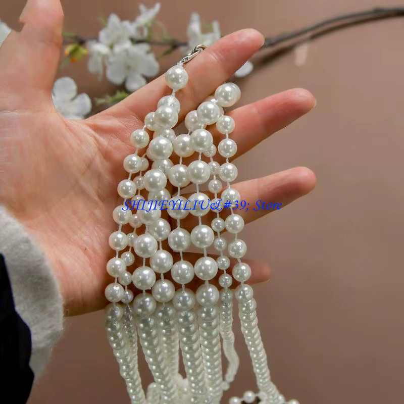 E21F – chaîne drapée d'épaule en perles résine fluide, bijoux élégants, parfaits pour les mariages, 