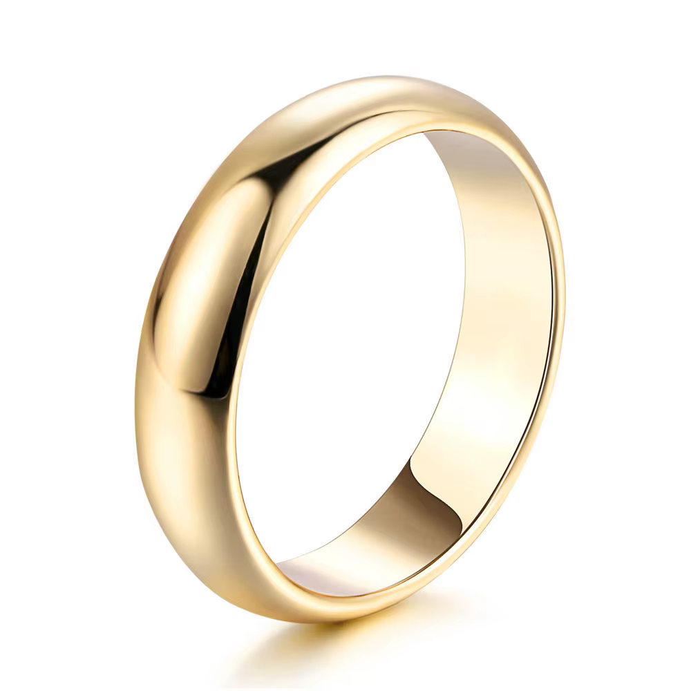 Bagues de couple en métal or rose pour hommes et femmes, bijoux simples, document de mariage, fiança