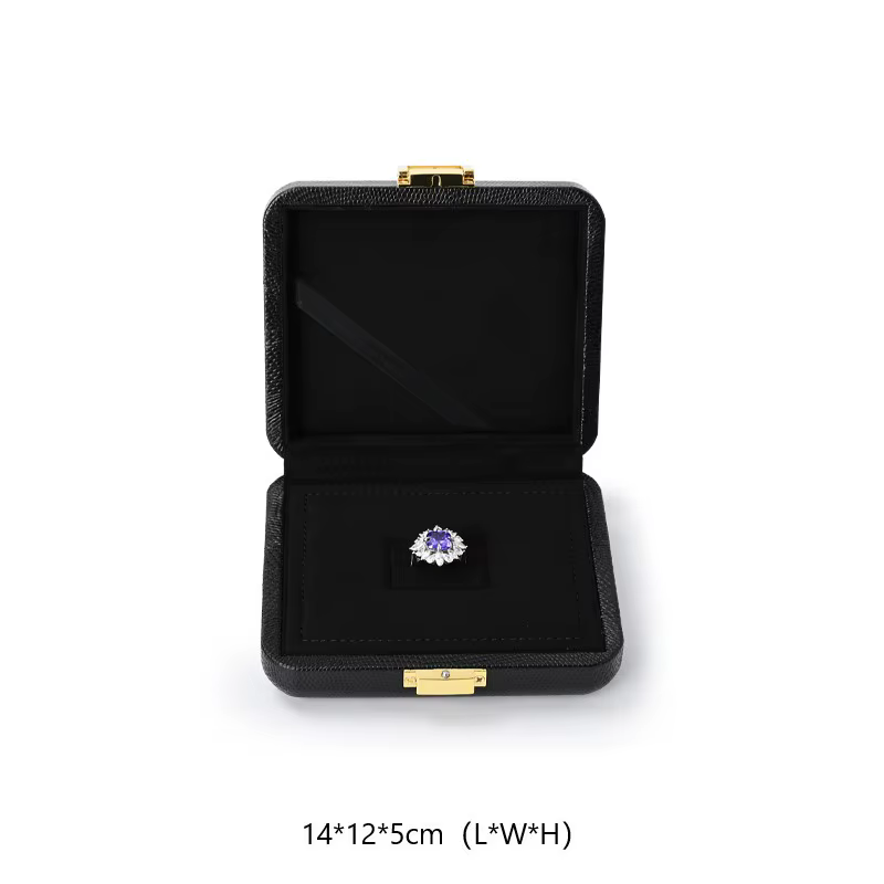 Oirlv – boîtes de rangement pour bijoux noires en cuir PU, boîte pour ensemble de bijoux, bagues et 