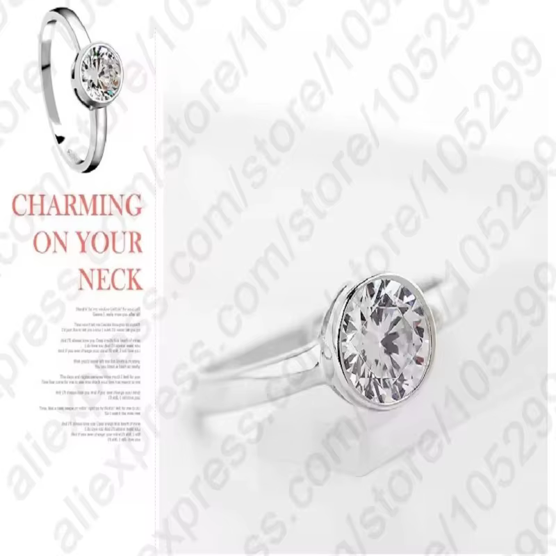Bagues rondes en argent Sterling 925 pour femme, bijoux de mariée simples, tendance