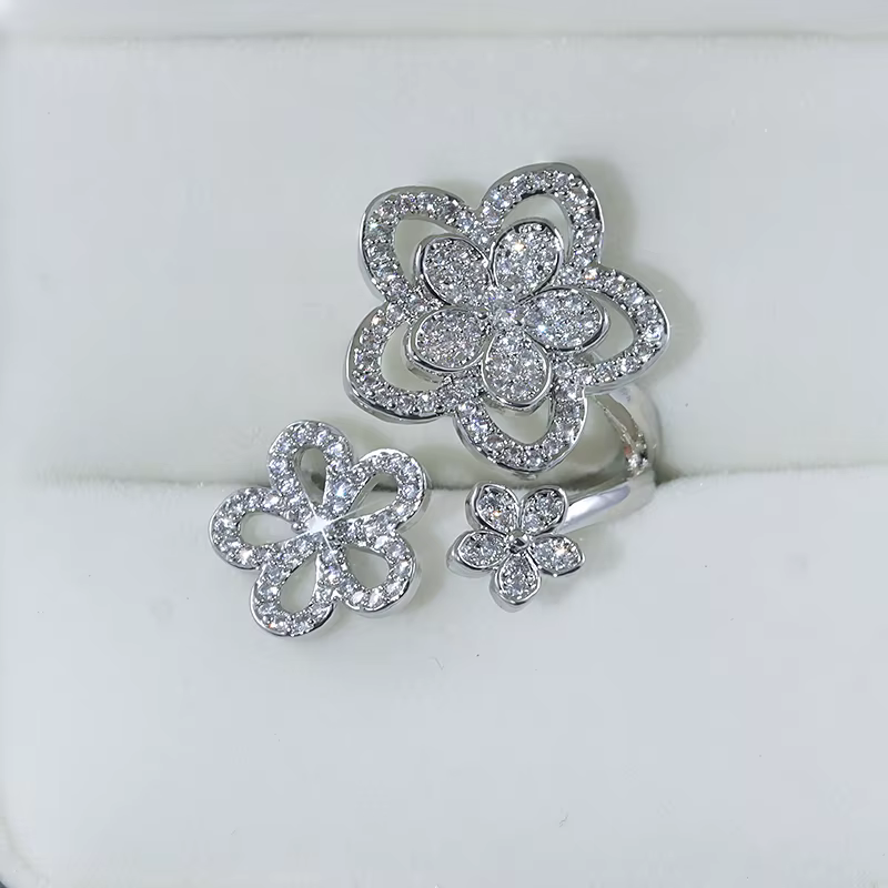 Bague de Fiançailles Créative à Trois Fleurs pour Femme, Haute Qualité, Rotterdam, Kly, Zfolds, Rêve