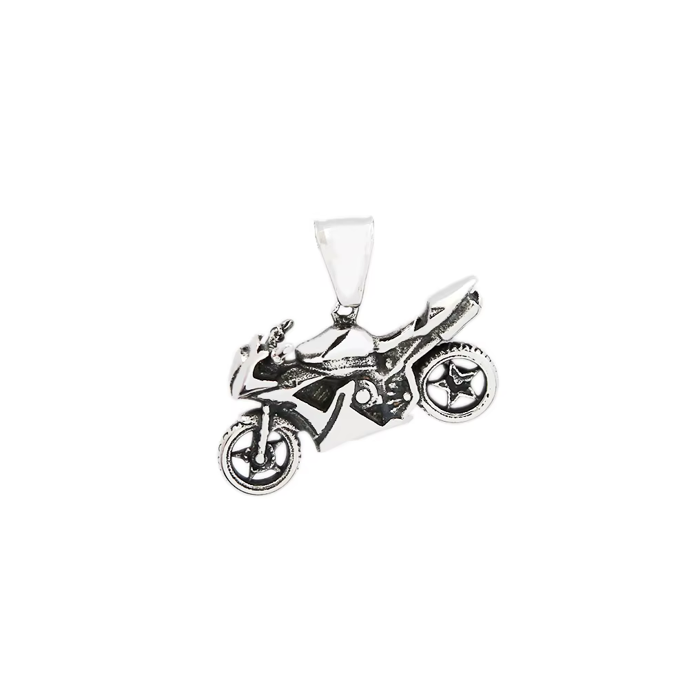 Pendentif moto Vintage pour hommes et garçons, Punk Hip Hop, collier de chevalier en acier inoxydabl