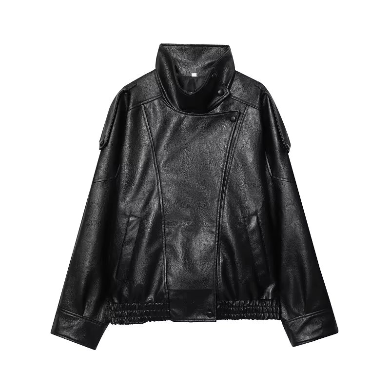 HXAO veste en simili cuir femme manteau court noir Bomber vestes pour femme vêtements de sortie d'hi