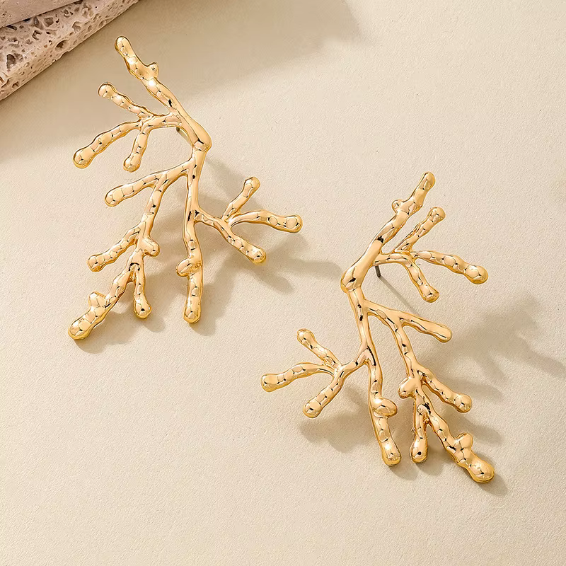 Boucles d'oreilles bohémiennes pour femmes, breloque tendance, exagération irrégulière, branche de c