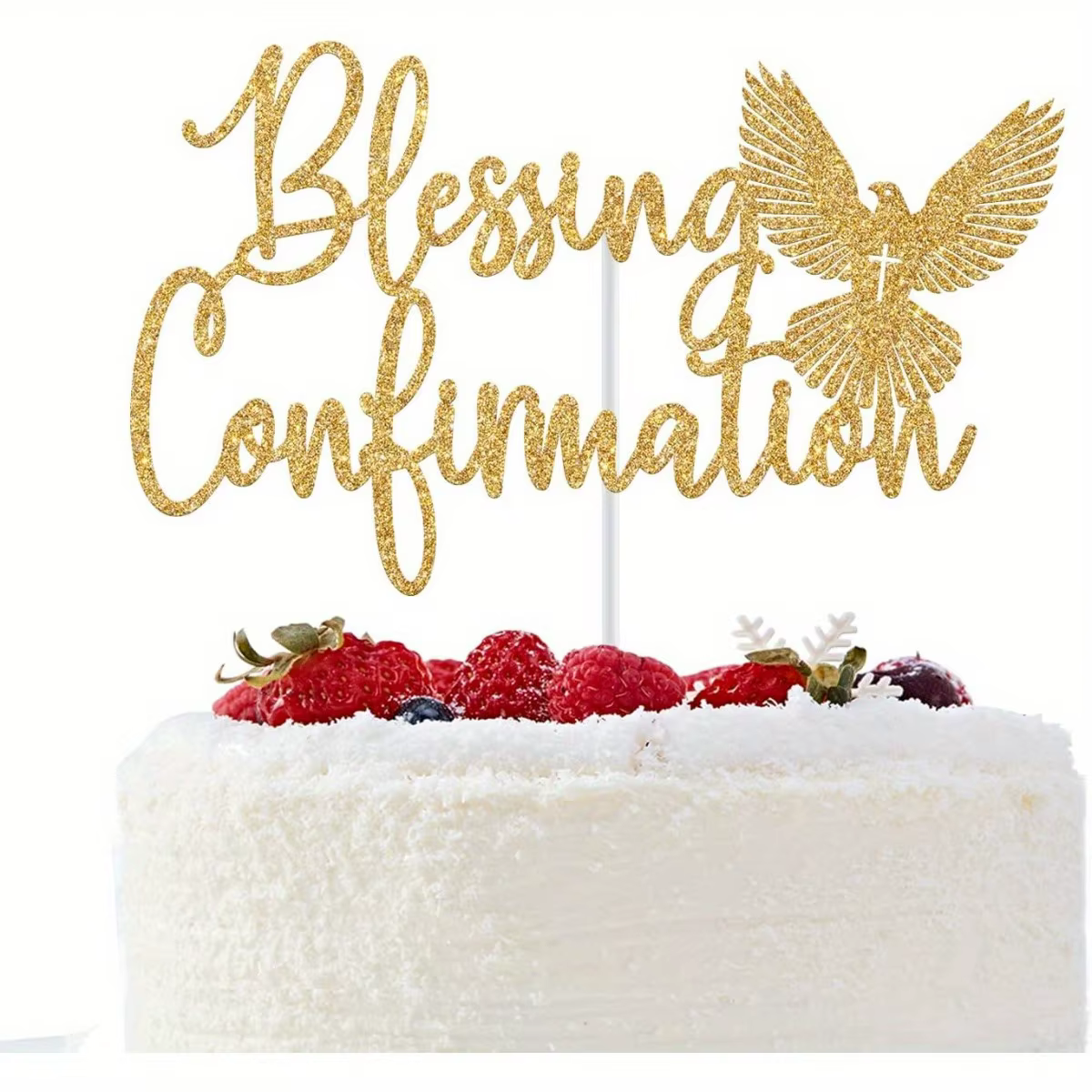 Décoration de gâteau de Confirmation de bénédiction, 1 pièce, Dieu bénisse, sur votre confirmation, 