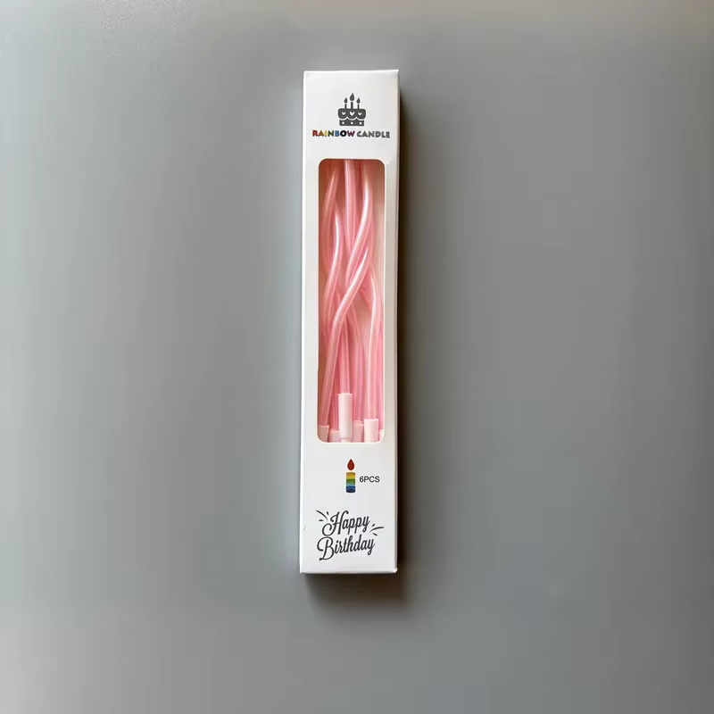 Ensemble de bougies créatives, bougies à bobine bouclées sans gouttes, bougies à gâteau incurvées, b