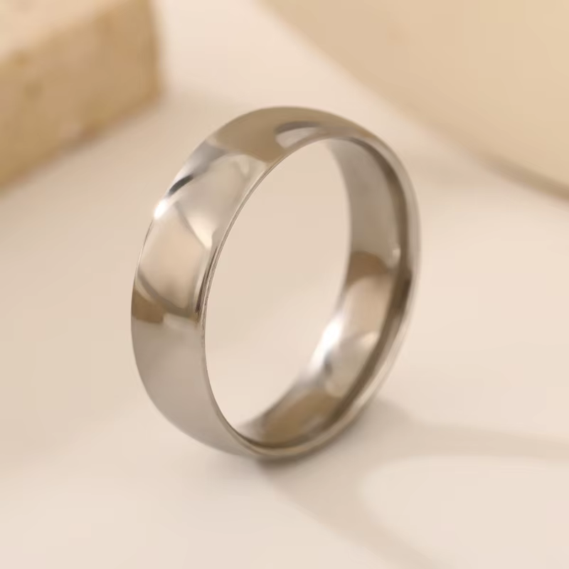 Bague Simple et brillante en titane et acier, 6MM, pour femmes et hommes, bagues de mariage multi-ta