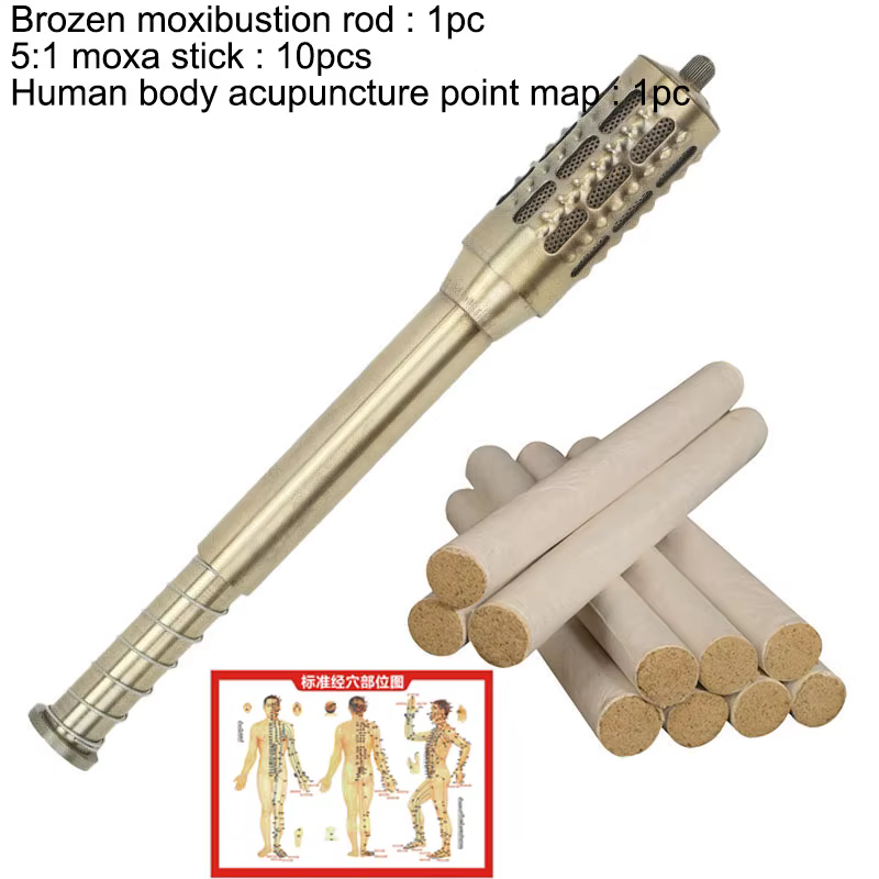 Moxa – tige de Moxibustion en laiton, pour thérapie corporelle, Massage méridien, point d'acupunctur