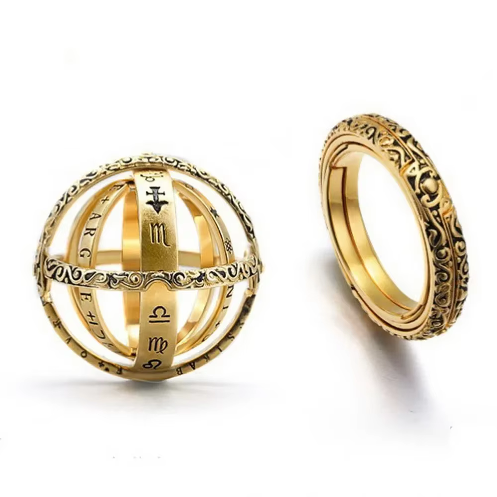 EDC – bagues boule astronomique Vintage pour femmes et hommes, complexe créatif rotatif, cosmique, b