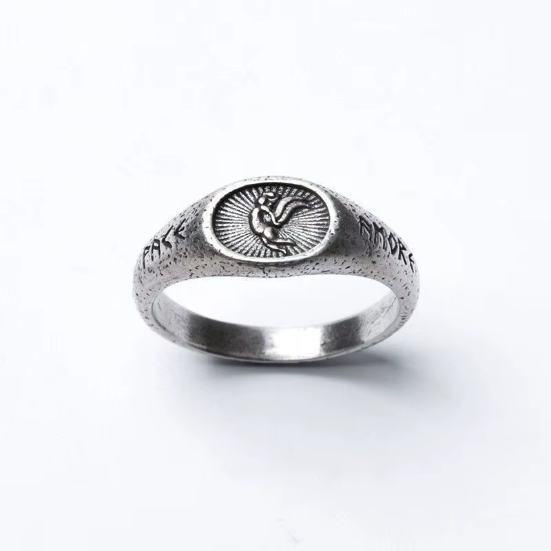 Bague pour femme, design médiéval, bague d'ange grec ancien pour homme-X