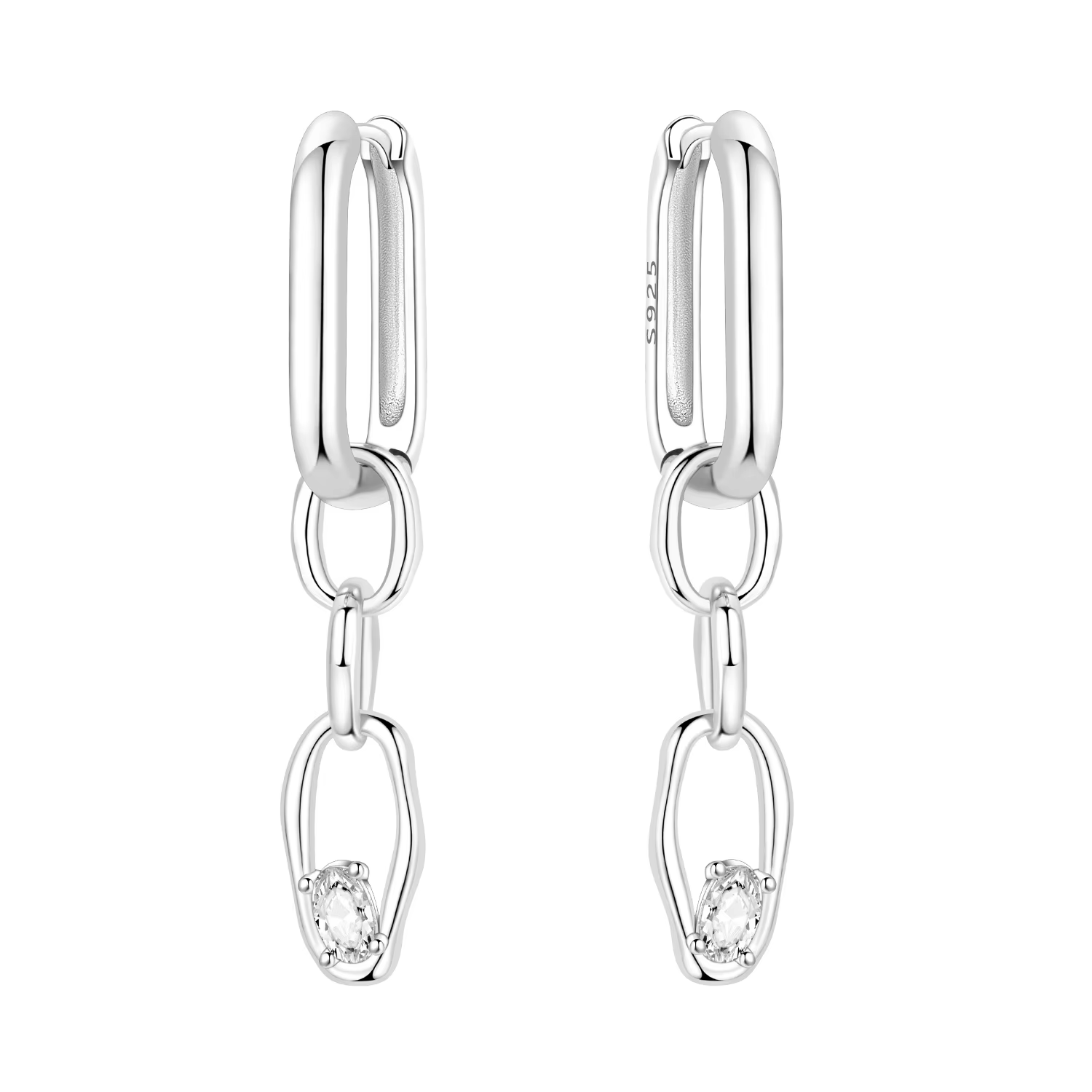 Orstarry Boucles d'oreilles pendantes en argent sterling 925, style chaîne, design minimaliste, pour