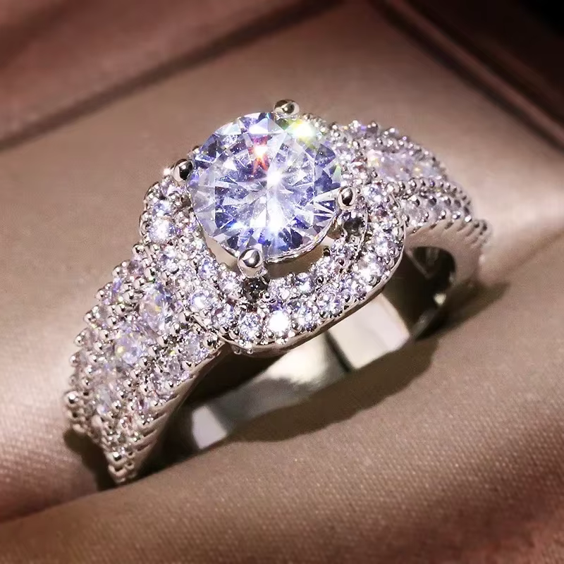 Bague en argent Sterling 925 avec Zircon carré et diamant, cadeau d'anniversaire pour fête de fiança