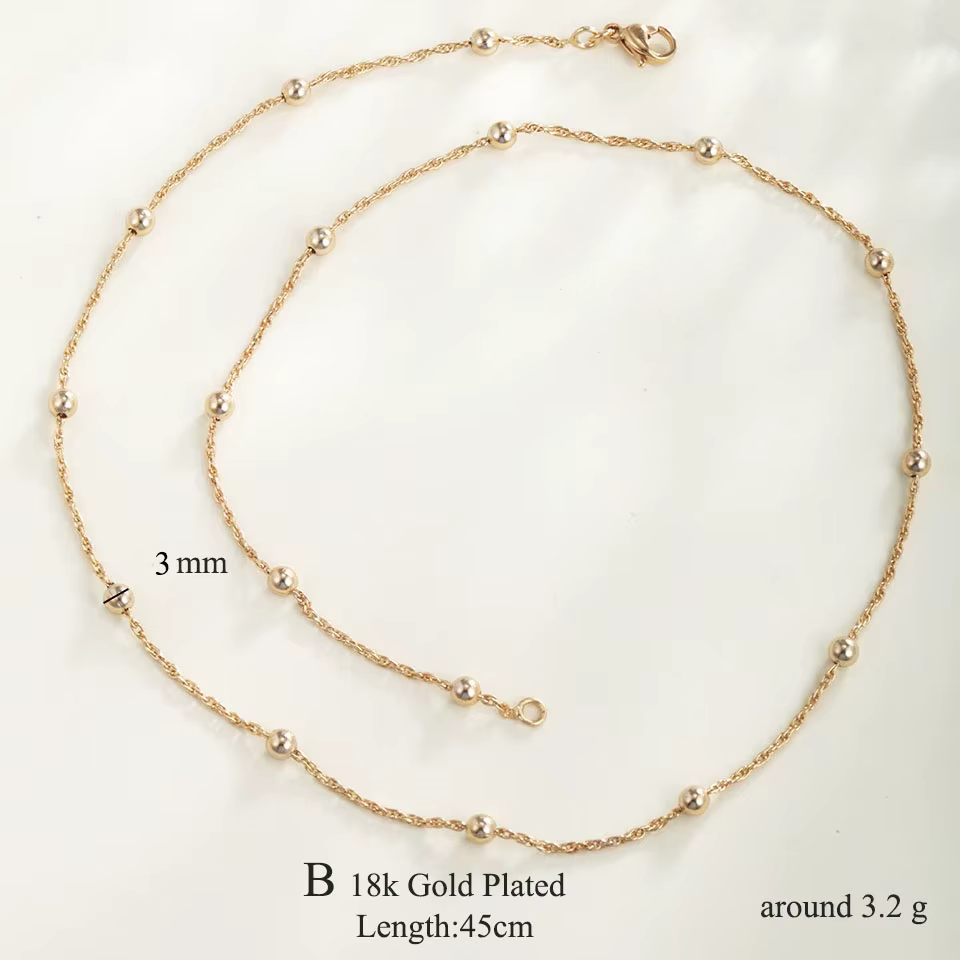 XP-Petite Boîte à Bijoux avec Perles pour Femme, Collier JONecklace en Or, Sans Plomb ni Nickel, 45