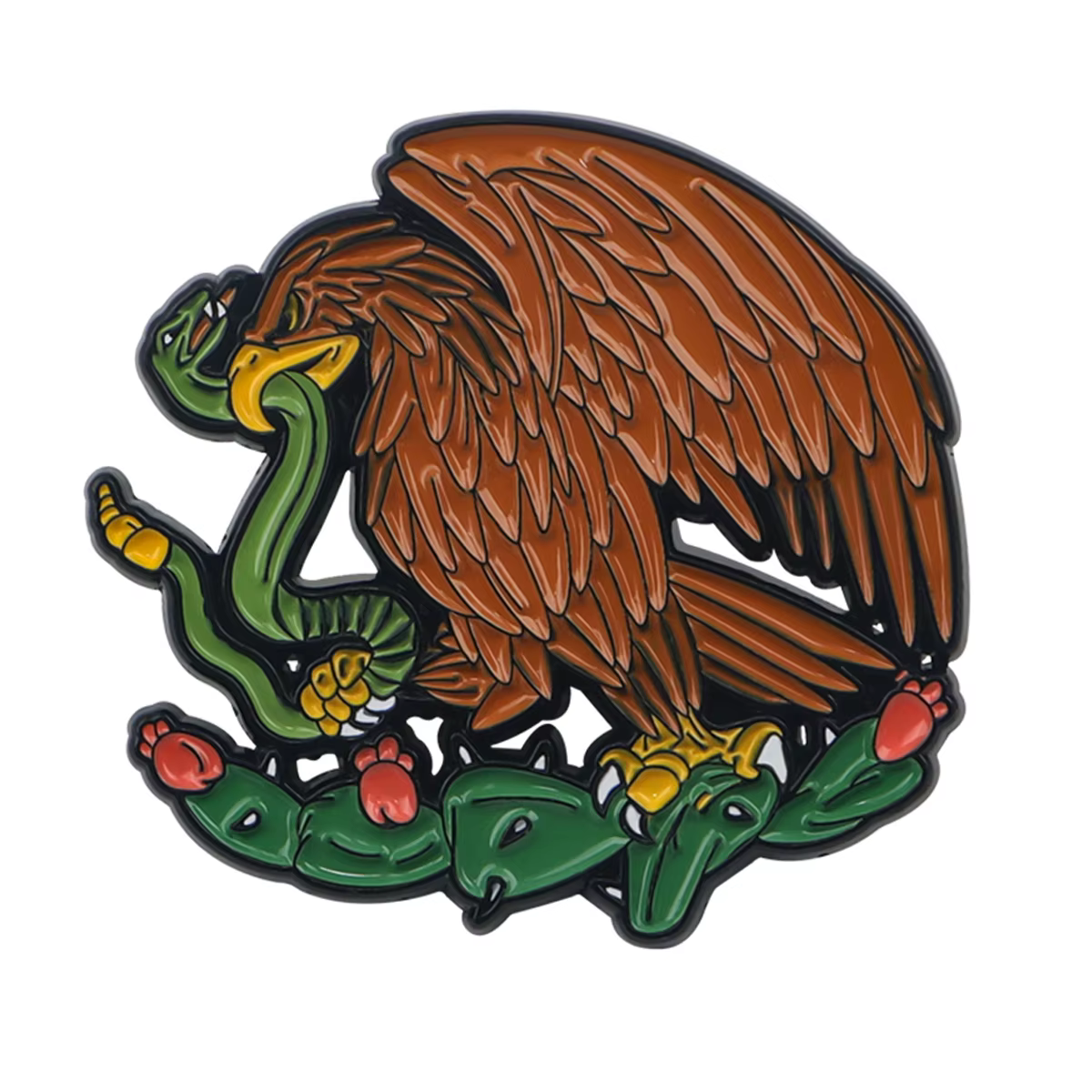 Épinglette en émail drapeau du Mexique, broche écusson aigle mexicain pour femmes et hommes, bijoux 
