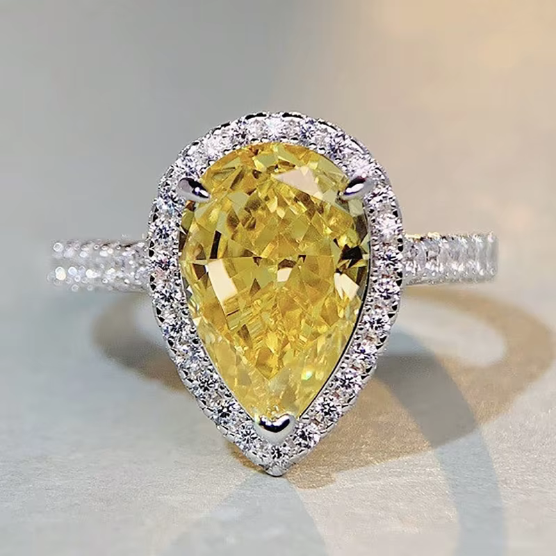 Bague carrée à quatre griffes en argent Sterling 925, 7x9mm, verte, à la mode, pour femmes, fiançail