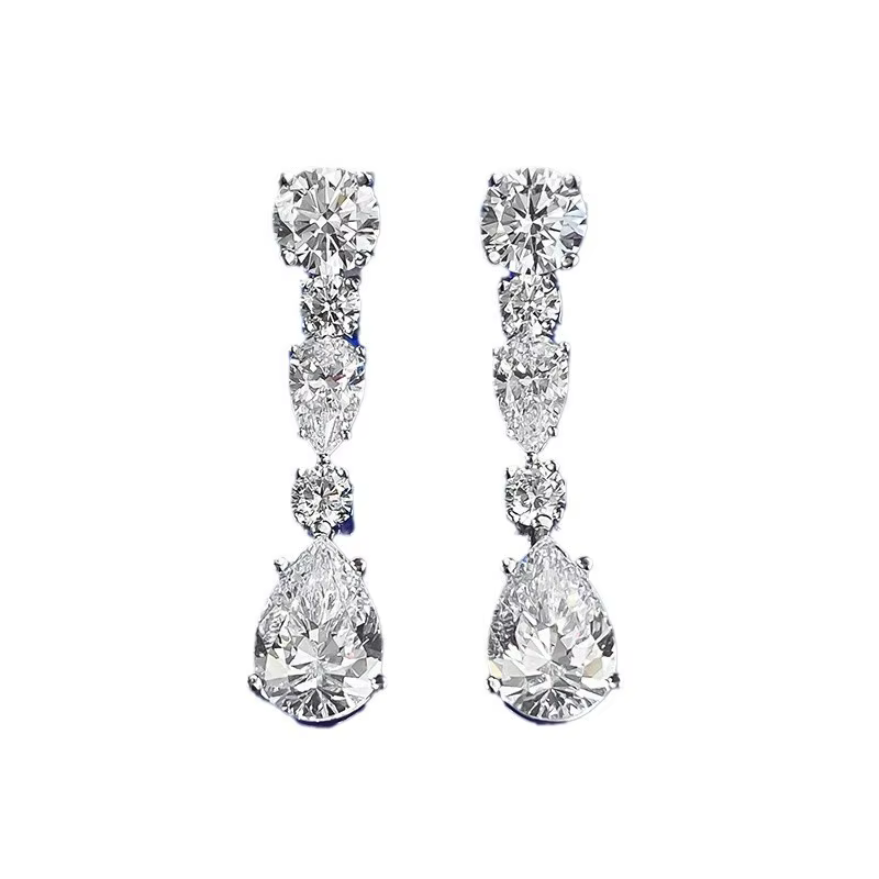 COSYA – boucles d'oreilles en argent 100% S925 pour femmes, diamant à haute teneur en carbone, 13,6 