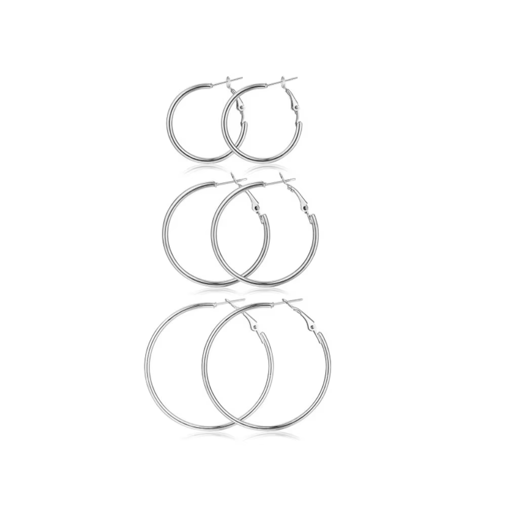 Boucles d'oreilles créoles pour femmes plaquées or 18 carats, grand ensemble de boucles d'oreilles p
