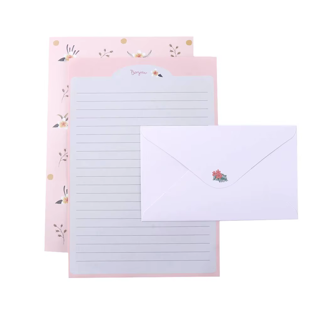 Fournitures Convitation bloc-lettres cadeau enveloppe belle fleur dessin animé papeterie papier lett