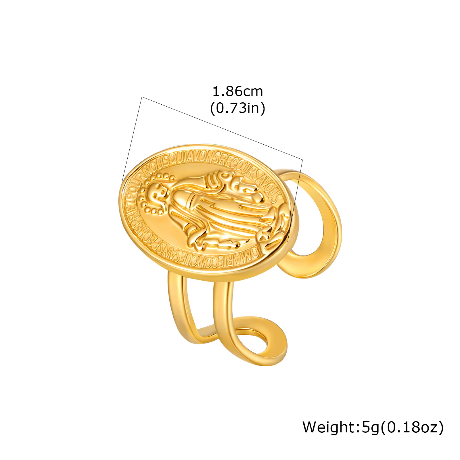 Bague Vierge Marie ovale en zircon, acier inoxydable, bijoux religieux catholiques, cadeau pour femm