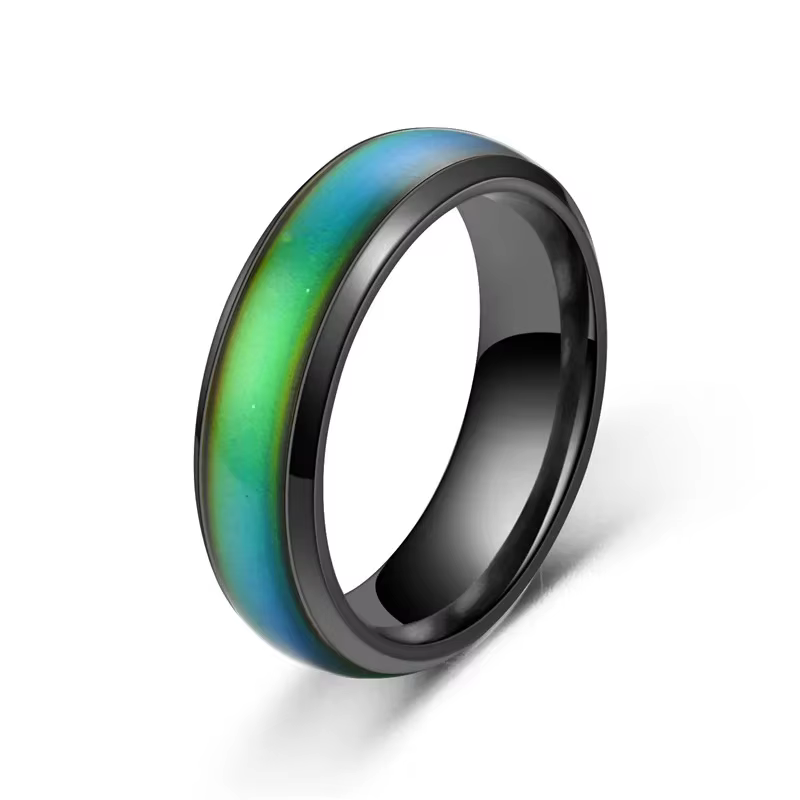 Bague en Acier Inoxydable avec Document Proxy, Anneaux d'Humeur, Sensation, Émotion, Température, Bi