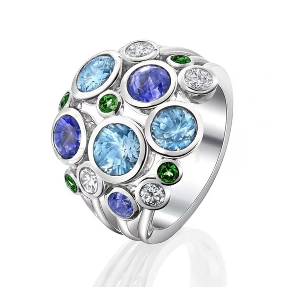 Bagues de mariage en argent 925 2026, design géométrique simple, cercle large évidé, bijoux faits à 