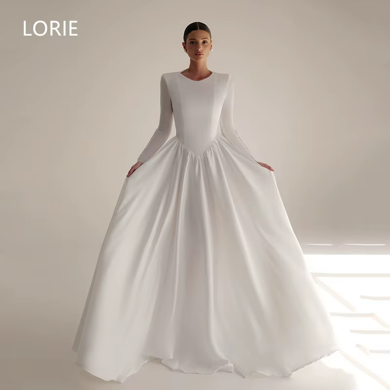 LORIE – robe de mariée trapèze en Satin, élégante, classique, arabie saoudite, personnalisée, 2025