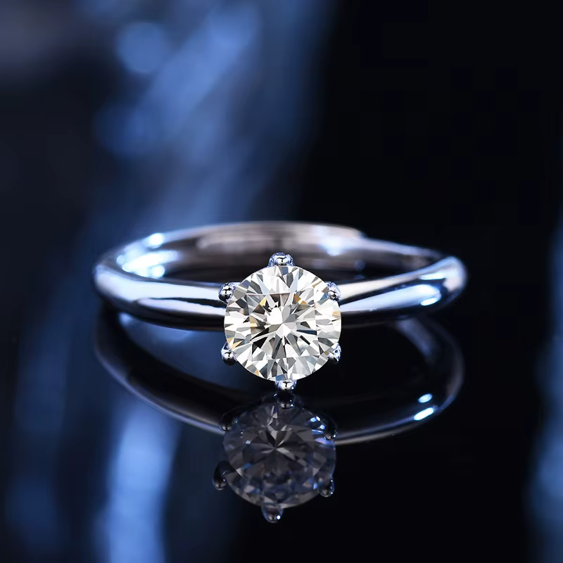 Bague Moissanite en argent Sterling 925 véritable pour femmes, bague brillante de couleur D avec pro